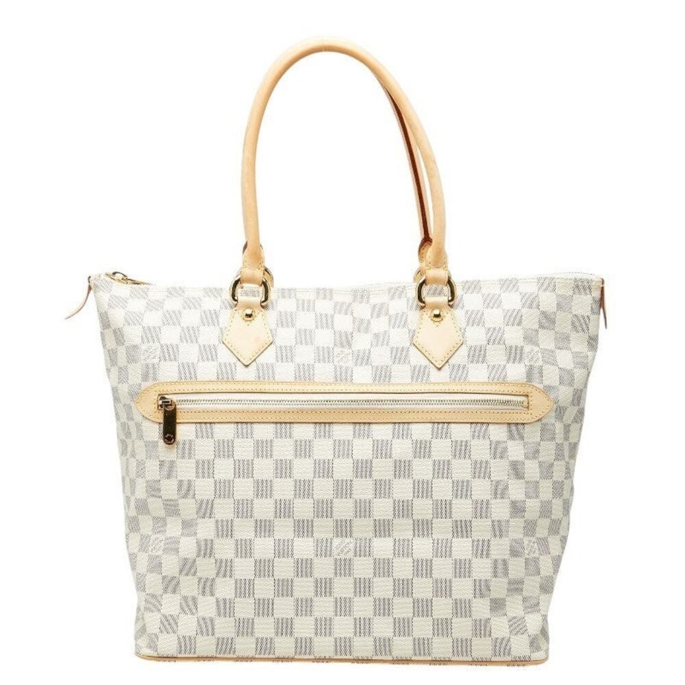 Louis Vuitton Damier Azur Saleya GM Tote Bag White